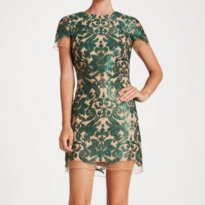 Dress the Population Green Megan Sequin Lace Dress